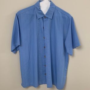 Vintage Caribbean Button Shirt Blue Size Large